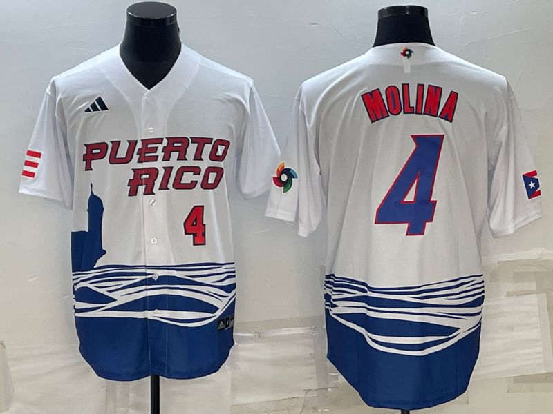 Men 2023 World Cub 4 Molina White MLB Jersey5